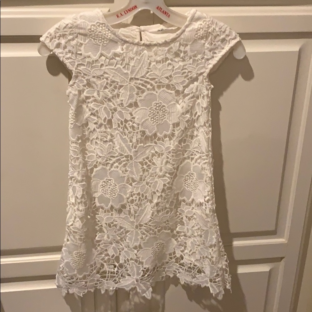 Cream eyelet dress size 6-7 H&M